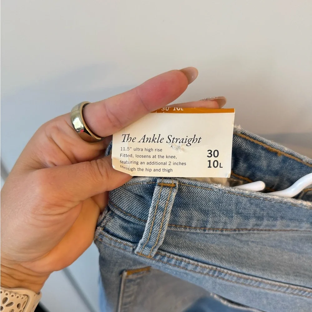 Abercrombie & Fitch Curve Love Ultra High Rise Ankle Straight Jean - Picture 4 of 12